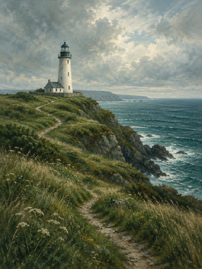 A lighthouse overlooking the sea